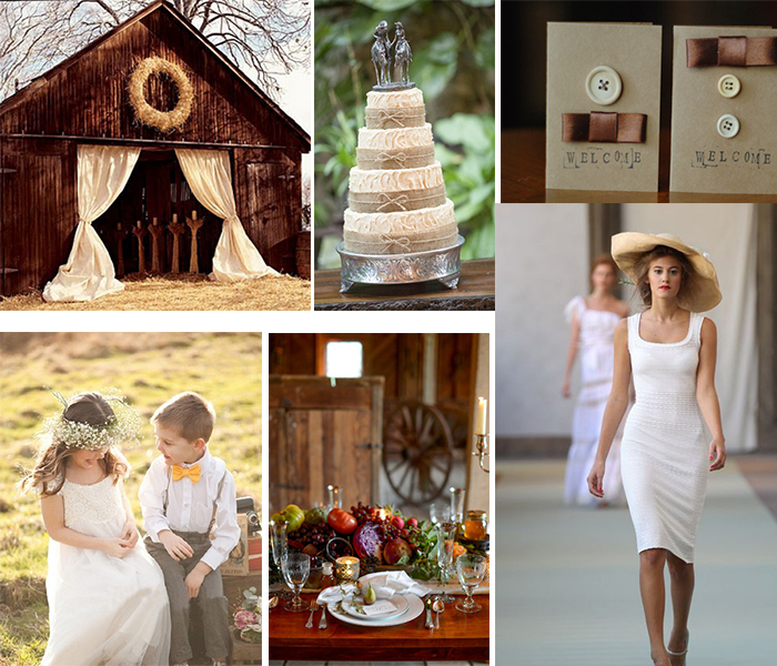rustic themed wedding party