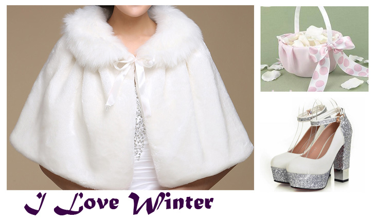 What to Wear Over a Prom Dress When It’s Cold white warm cape for winter wedding party
