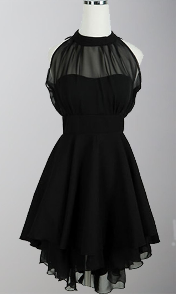 Cute High Illusion Short Grad Dresses KSP328 short black skater dress for homecoming with illusion neckline