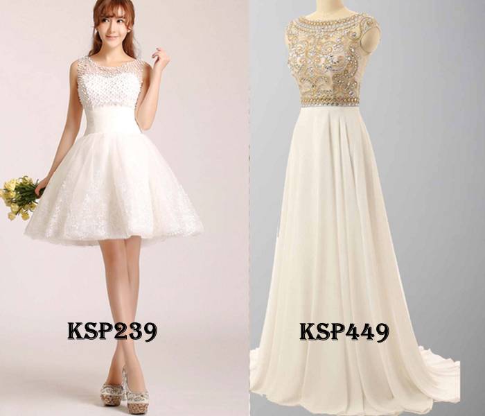 white prom dresses with illusion neckline