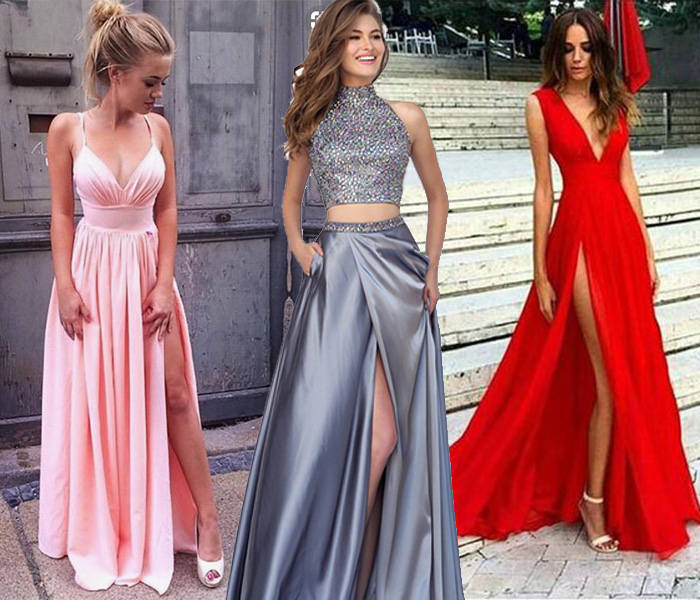 beautiful slit prom dresses