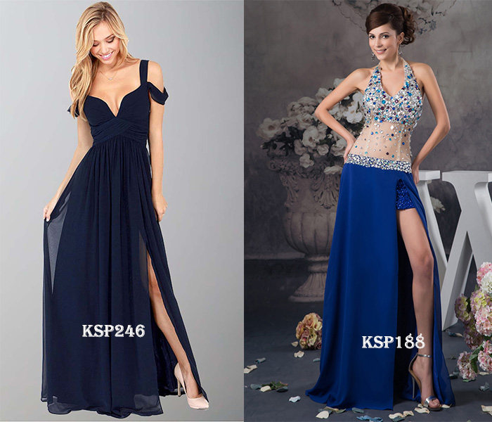 bohemian slit prom dresses