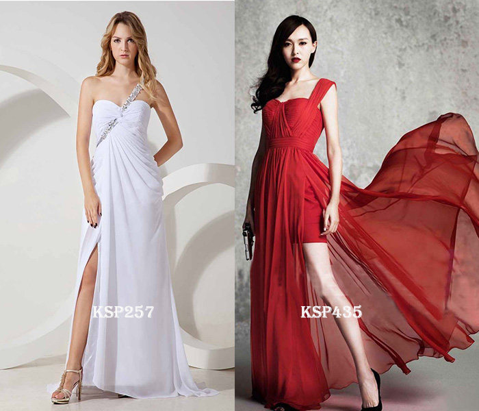 chiffon prom dresses with slit
