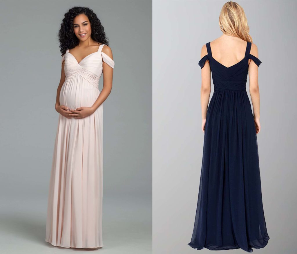 Blush pink maternity bridesmaid dresses KS246