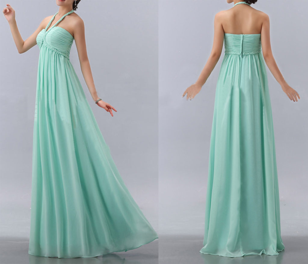 Braid halter empire maternity bridesmaid dresses KSP169