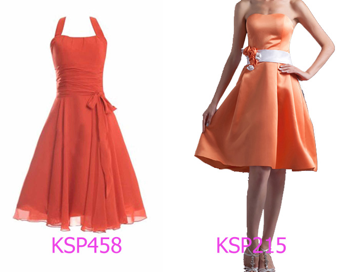 living coral bridesmaid dresses short