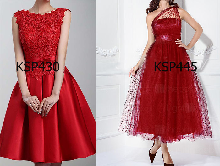 red color bridesmaid dresses