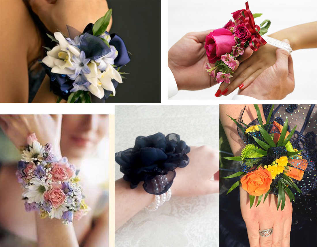 navy blue prom dresses matching corsage