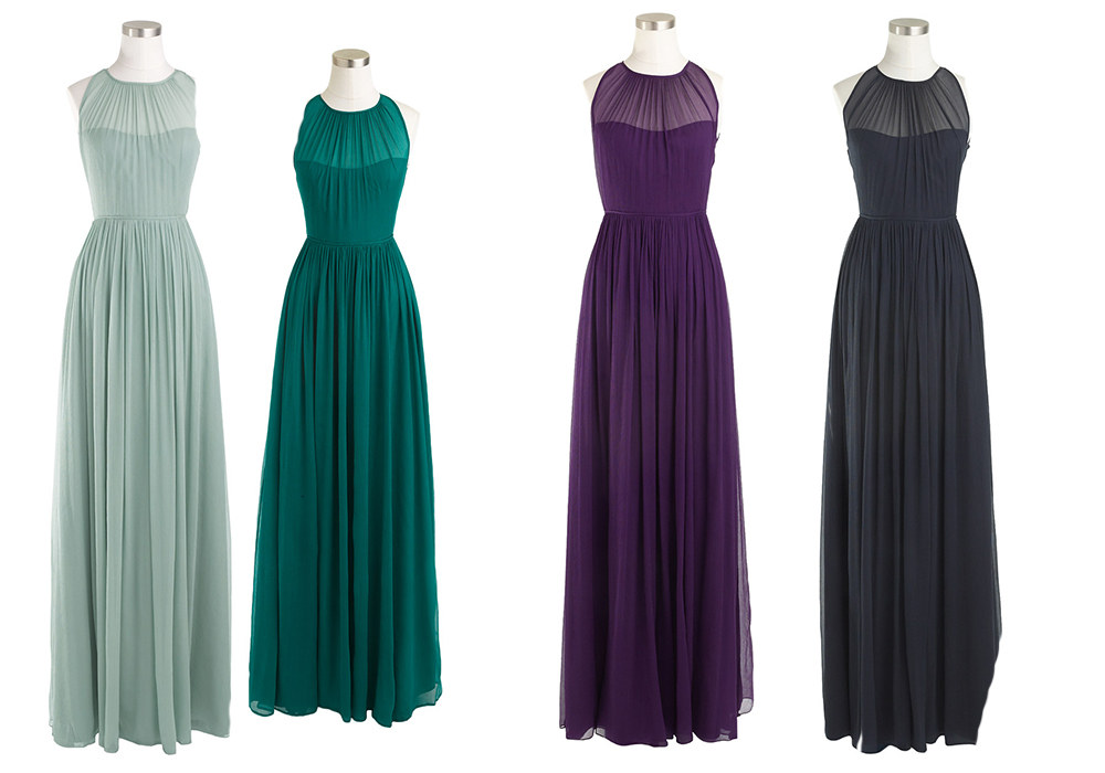 Illusion Neckline Bridesmaid Dress