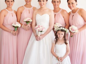 pink bridesmaid dresses from real wedding