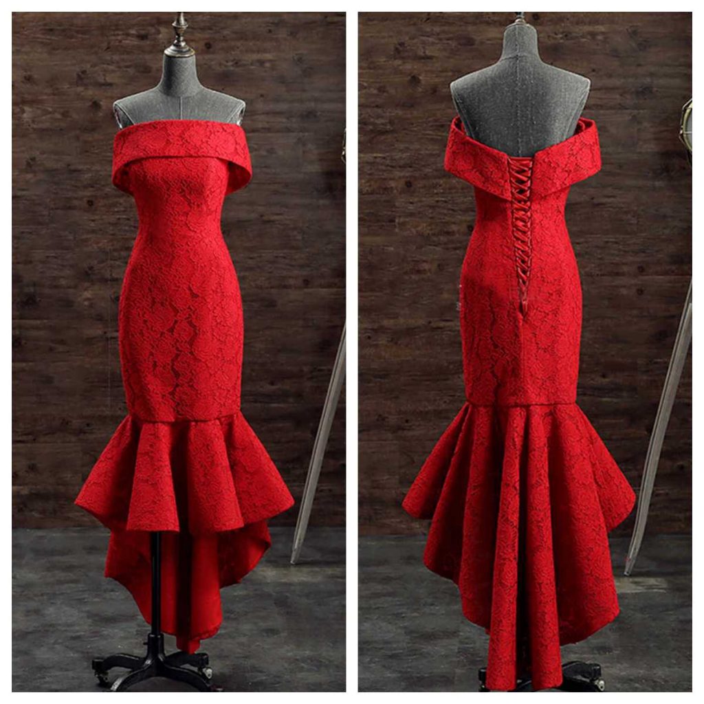 Off The Shoulder Red Mermaid Prom Dress 1024x1024