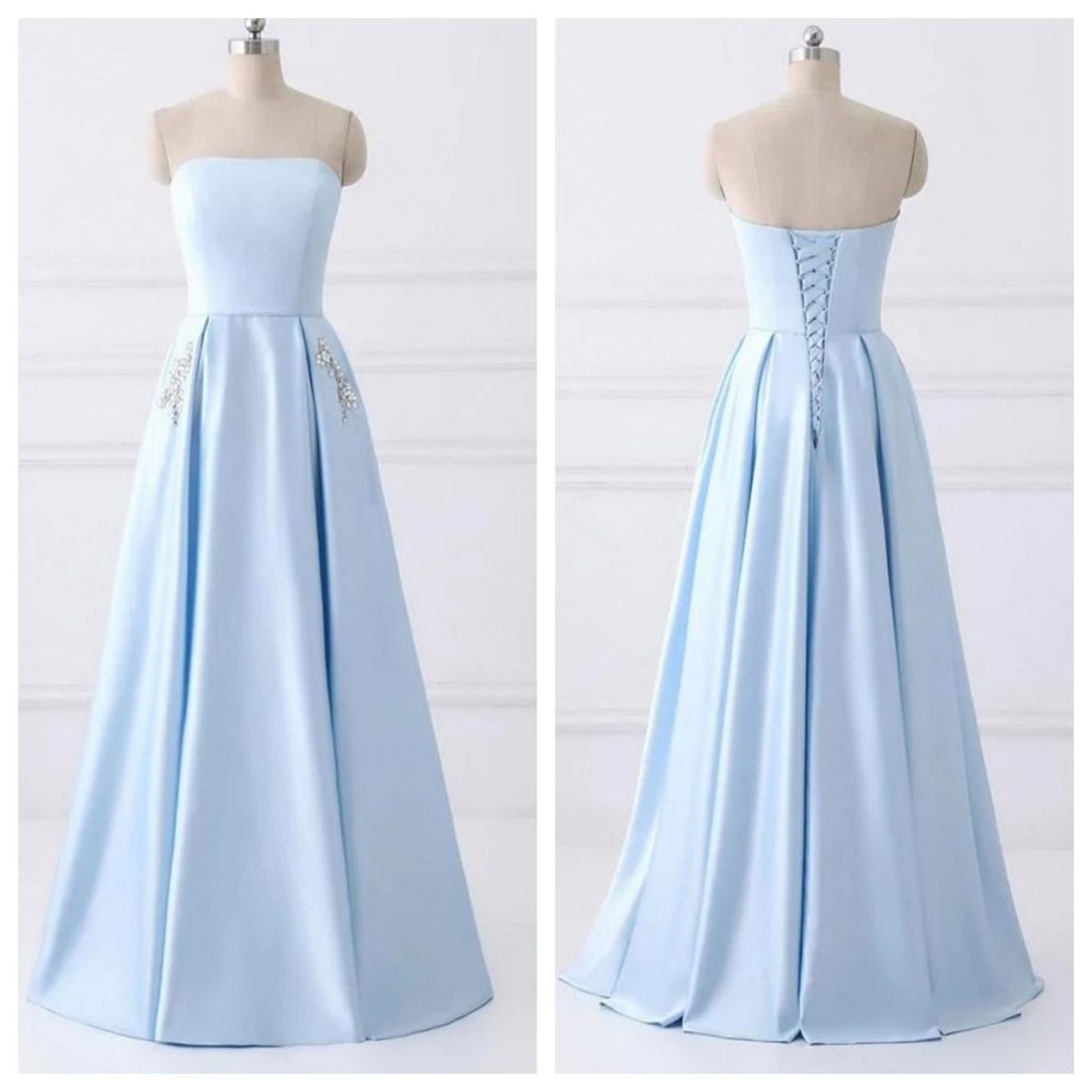 Simple Chic Pale Blue Prom Dresses