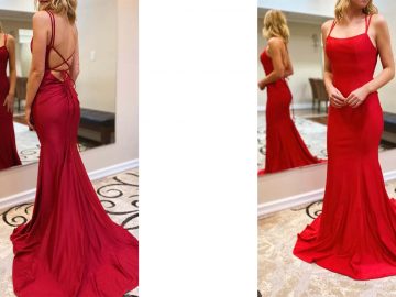 ruby red mermaid prom dresses
