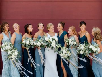 french blue bridesmaid dresses
