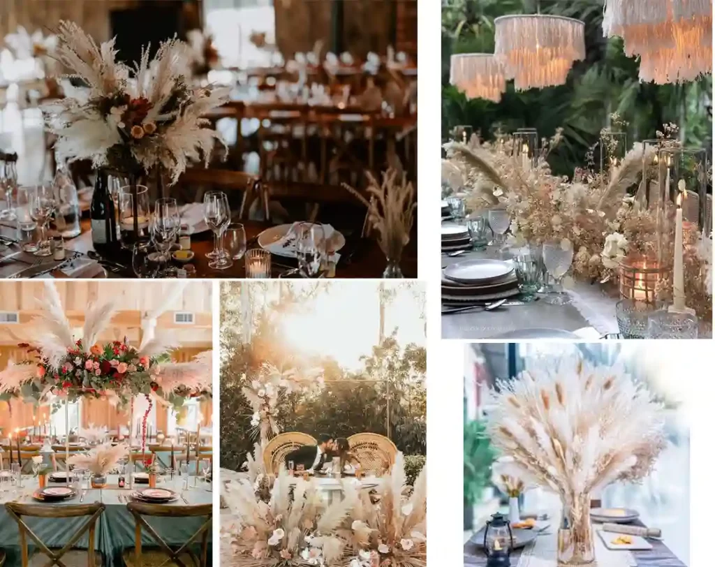 Dried-floral-centerpieces-or-pampas-grass-installations
