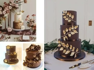 wedding party with gold accent