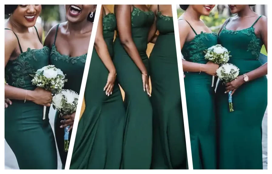 21 Bridesmaid Dresses Ideas That Timeless and Elegance appliqued emerald green mermaid bridesmaid dress uk