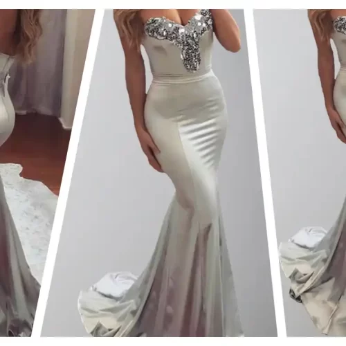 silver body hugging sequined wedding party dress silver body hugging sequined wedding party dress