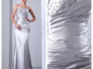 slate grey body flattering bridesmaid attire