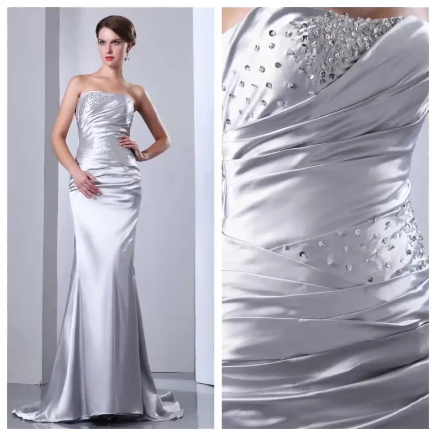 slate grey body flattering bridesmaid attire