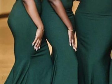 emerald green mermaid bridesmaid dress