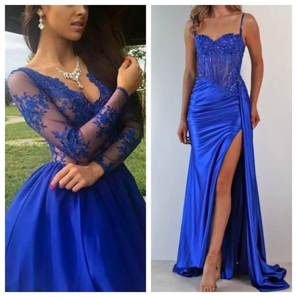 cobalt blue prom dress vs. electric blue prom dress