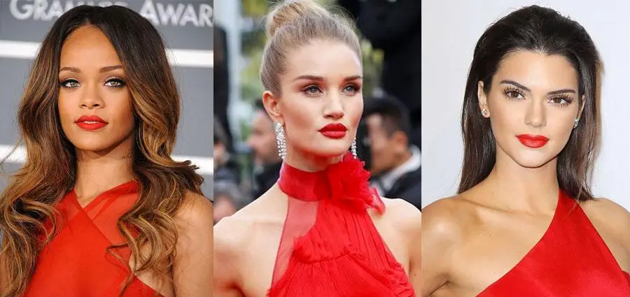 makeup-inspiration of red dress on red carpet