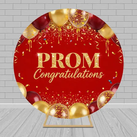 gold and red color themed prom party