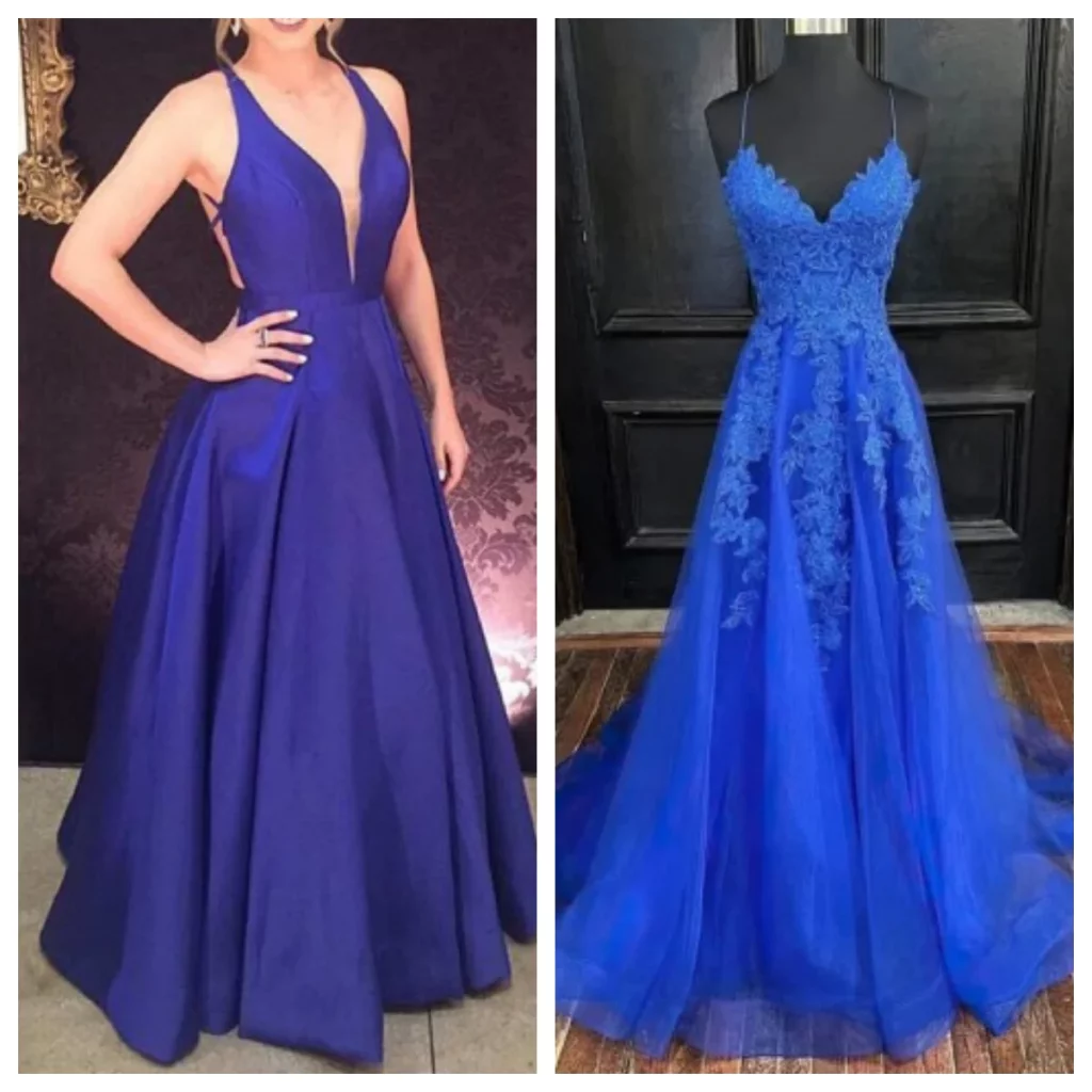 royal blue prom dresses vs sapphire blue prom dresses