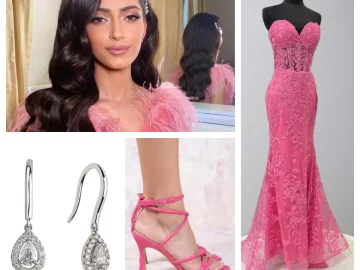 hot pink corset mermaid prom dress styling ideas