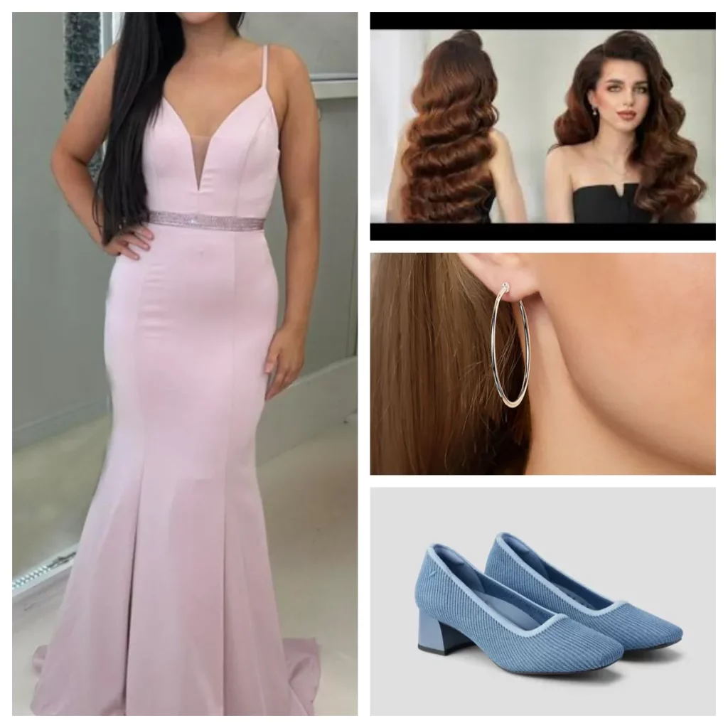 plunging pink fit and flare prom dress styling tips from hairstyles to heels
