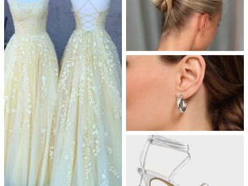 modern and polish yellow prom dress look