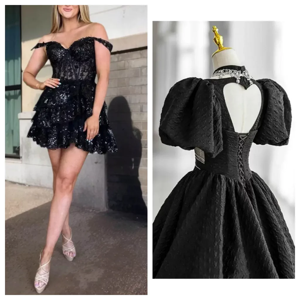 difference between black prom dress and gothic dress