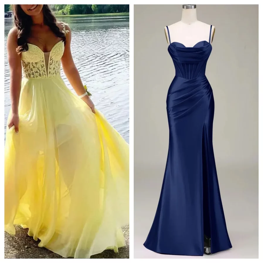 chiffon vs satin prom dress