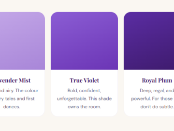 different purple color shades