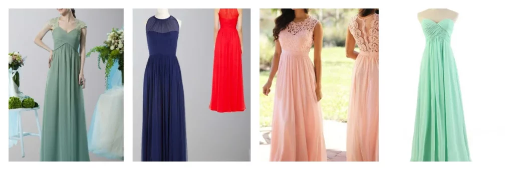 flowy a-line beach bridesmaid dresses for beach wedding