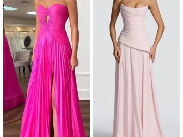 hot pink prom dress vs light pink prom dress
