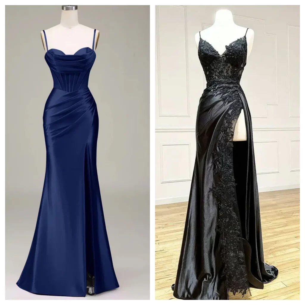 navy blue prom dress vs black prom dress