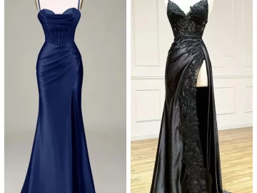 navy vs black prom dresses