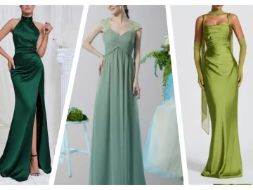 mismatched green bridal party dresses