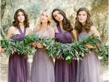 purple Tonal palettes mix and match bridesmaid dress