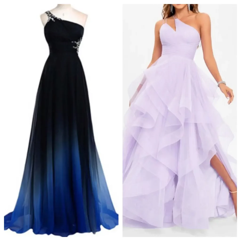 prom 2026 dresses with subtle asymmetrical necklines