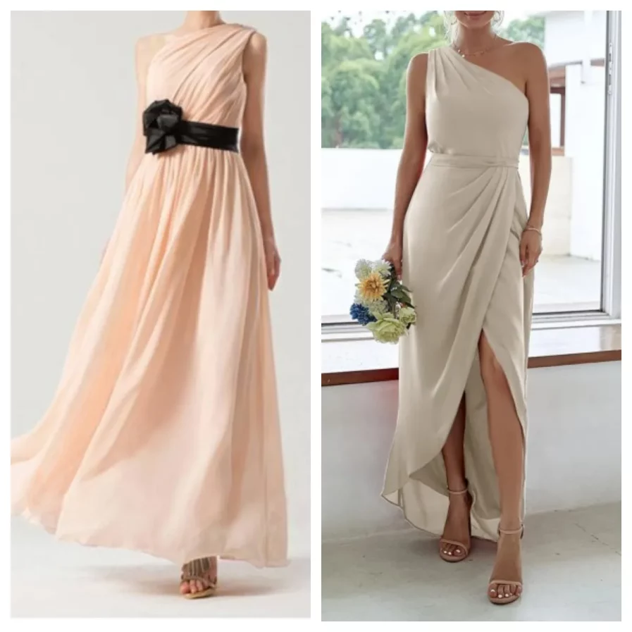 Neutral Bridesmaid Dress Colors: Champagne, Taupe & Sage Combinations champagne and taupe combinated neutral bridesmaid dress