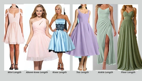 different bridesmaid dresses hemline styles