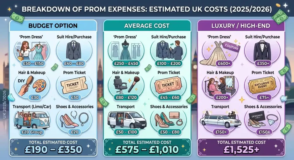 how much does prom cost in the uk