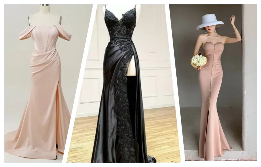 different slit of prom dress height