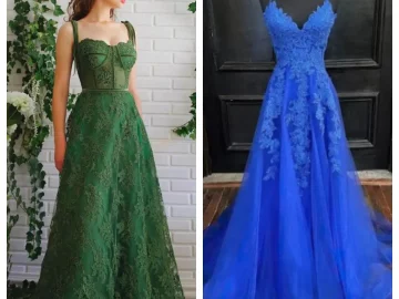 emerald green vs sapphire blue prom derss