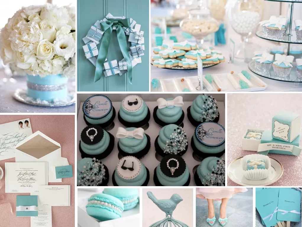 tiffany blue themed wedding party