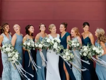 french blue bridesmaid dresses