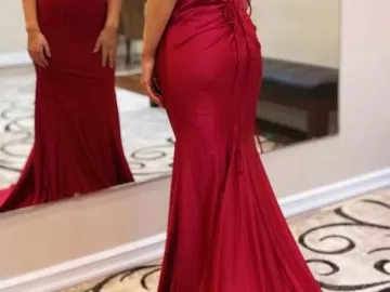 ruby red prom dress 2025 fit and flare